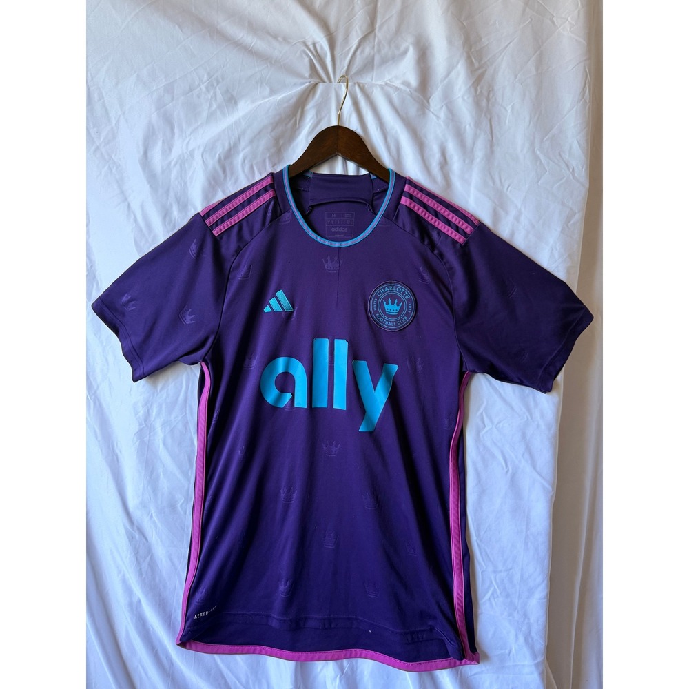 Adidas Charlotte FC 2023 Crown Jewel Kit Purple Soccer Jersey Mens Medium Slim